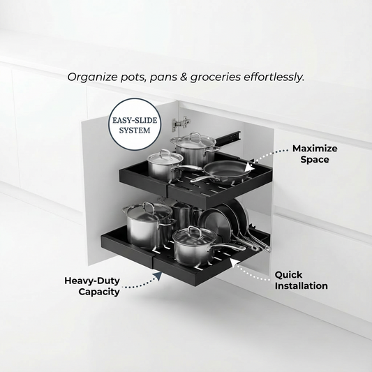 Pull-Out Cabinet Organizer - Slide-Out Drawers