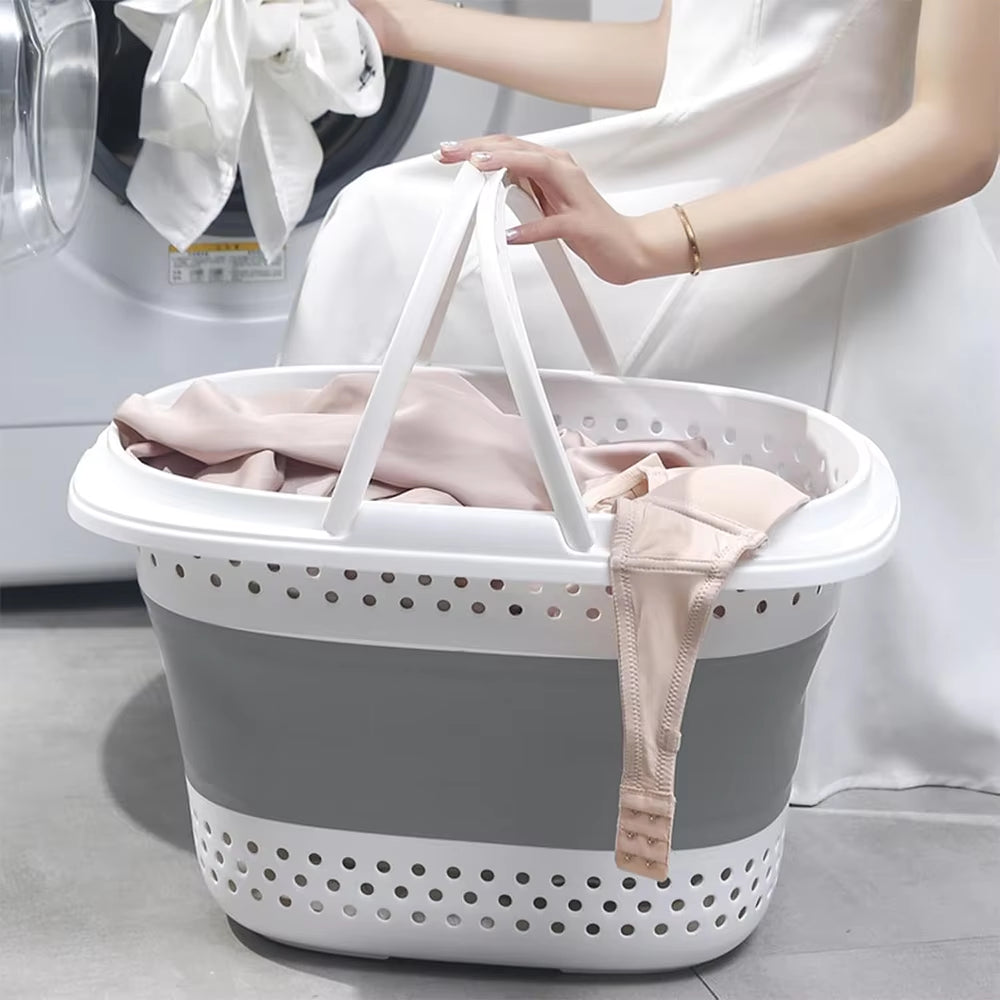 42X32X28Cm/51X39X30Cm Collapsible Laundry Basket Folding Bathroom Dirty Clothes Basket Household Plastic Large Storage Container